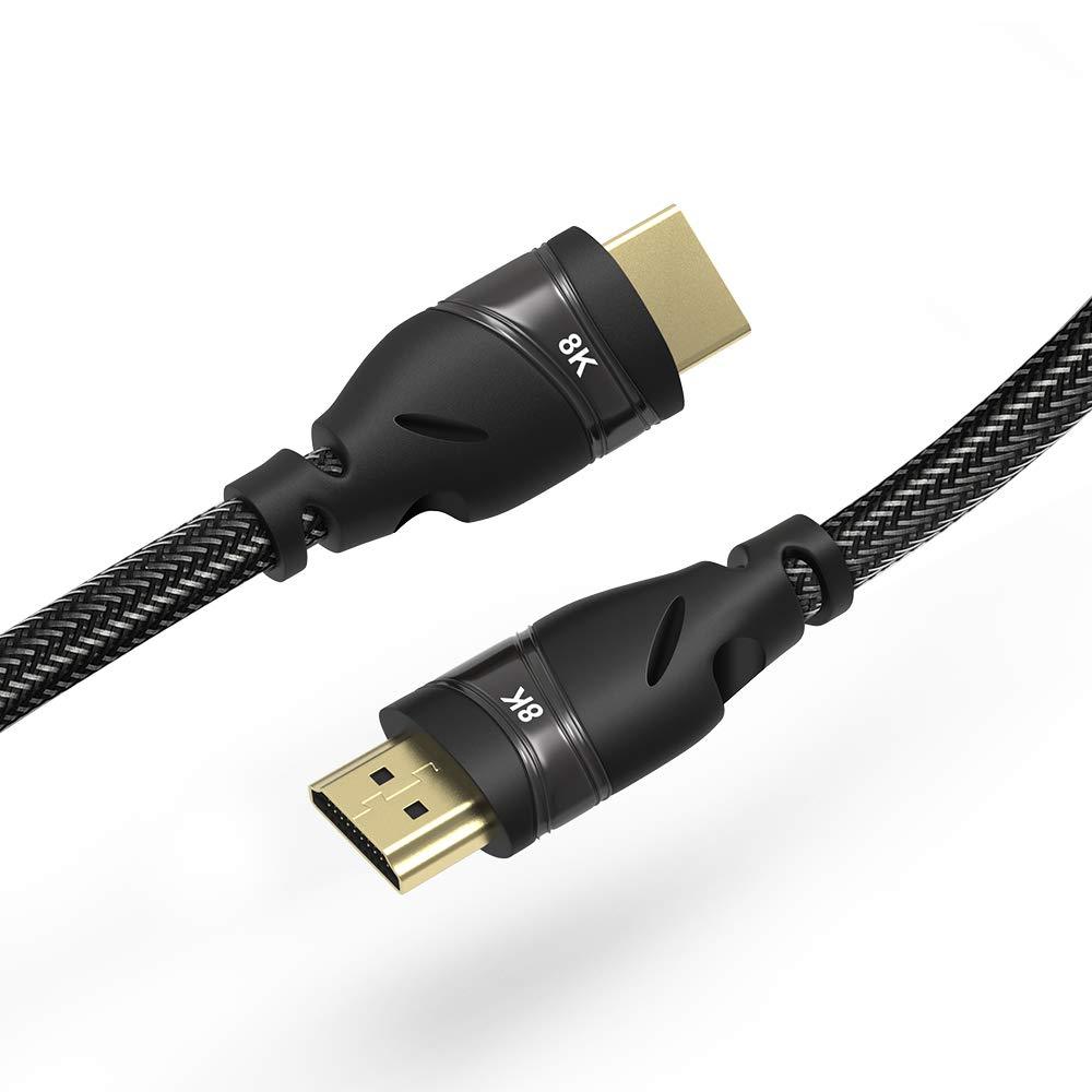 8K HDMI Cable 6ft(2m), ELUTENG HDMI 2.1 Cable 8K@60Hz 4K@120Hz 48Gbps HDCP 2.2 HDMI Cable Support UHD HDR, Dolby Vision, 3D, Ultra High-Speed for PC Host Laptop Graphics Card HDTV Projector 6 feet