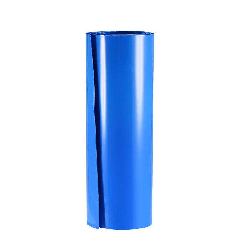 uxcell Battery Wrap, 210mm Flat Width 133mm Dia 1m PVC Heat Shrink Tube Wraps for Big Battery Pack Blue