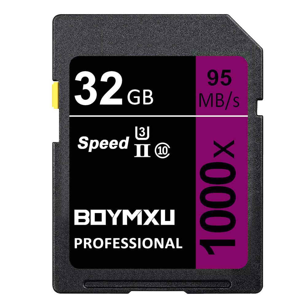 32GB Memory Card, BOYMXU Professional 1000 x Class 10 Card U3 Memory Card Compatible Computer Cameras and Camcorders, Camera Memory Card Up to 95MB/s, Purple/Black 32GB PURPLE