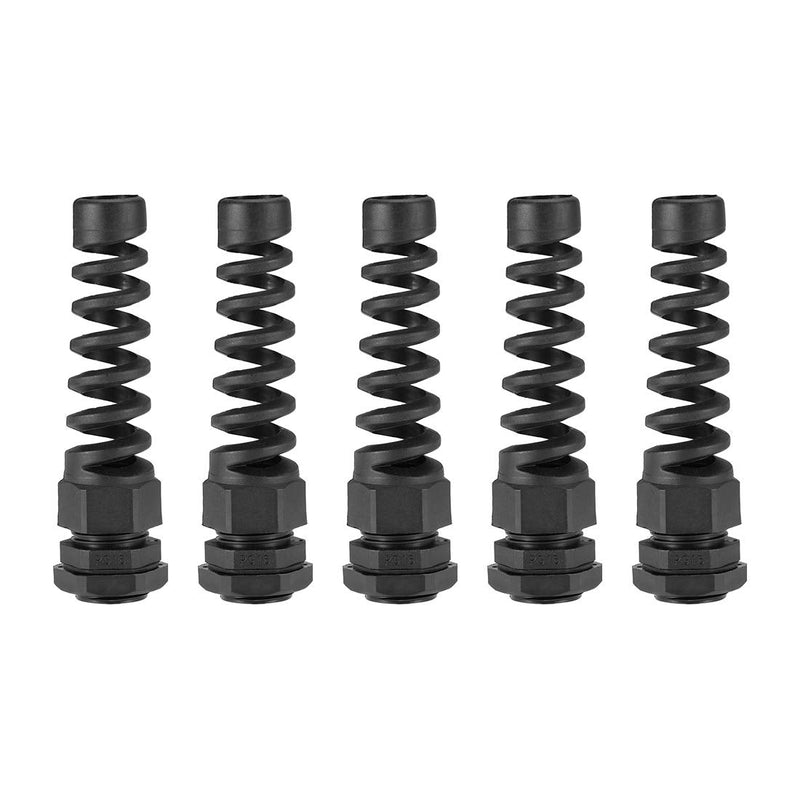 [AUSTRALIA] - uxcell PG16 Cable Gland 10mm-13mm Wire Hole Waterproof Nylon Joint Adjustable Locknut with Strain Relief Black 5pcs 