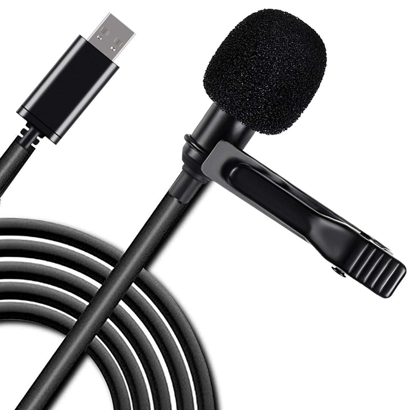 USB Lavalier Microphone for Computer, Clip on Lapel Mic for PC Mac Desktop Laptop Computer Omnidirectional Lav Mic for Recording Audio Interview Video Podcast YouTube Zoom