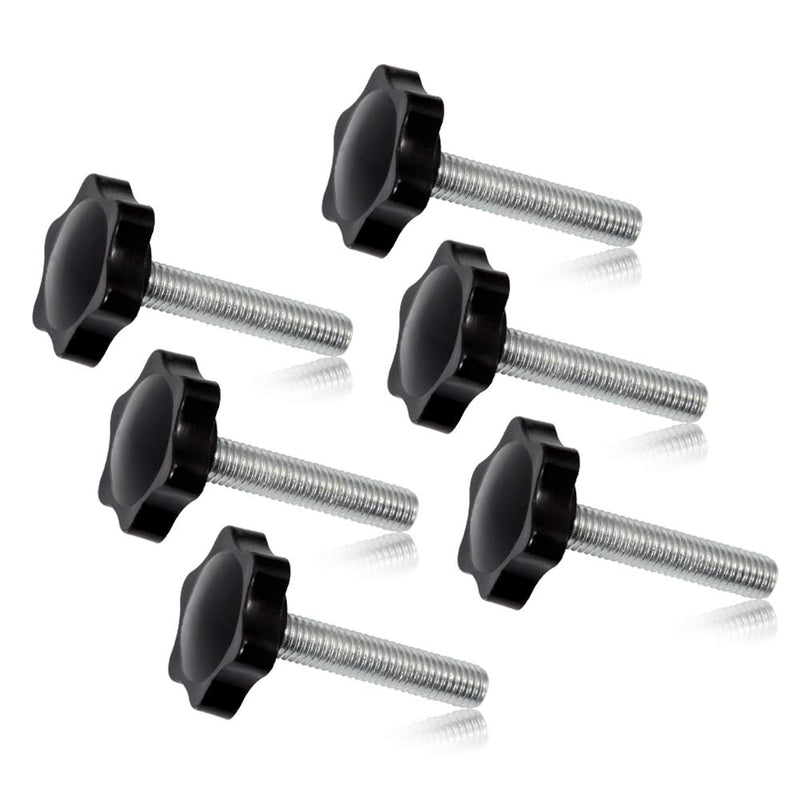 SPEEDWOX 6 Pcs Clamping Screw Knob M8 x 40 Plum Hex Shaped Hand Knobs Knurled Thumb Screw Handle Clamping Knob Male Thread Metric Thread M8*40