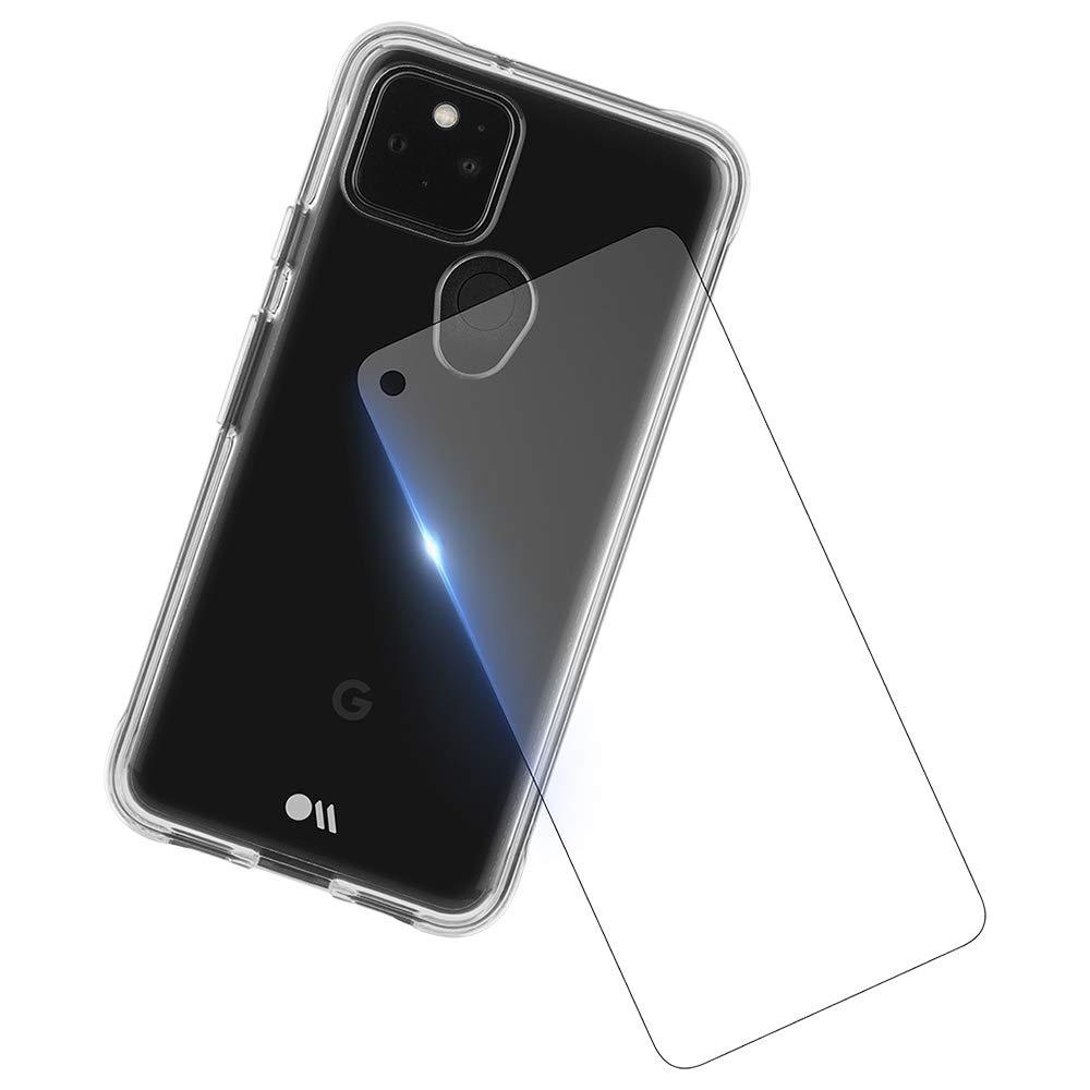 Case-Mate - Protection Pack for Google Pixel 5 (5G) - 6.0 inch - Tough Clear Case + Glass Screen Protector Bundle Clear