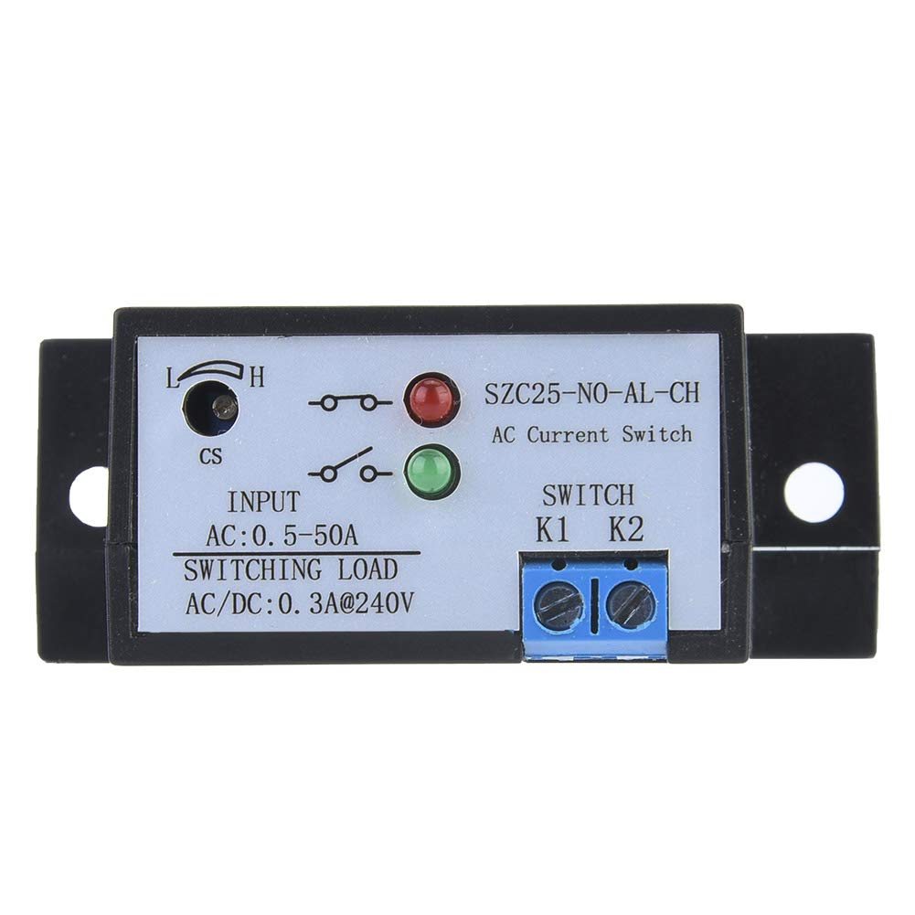 AC0.5-50A Current Switch,Current Relay,Normally Open Adjustable Current Sensing Switch SZC25-NO-AL-CH