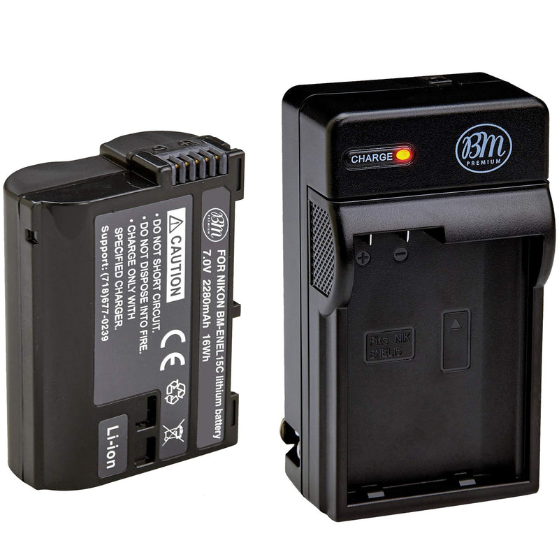[AUSTRALIA] - BM Premium EN-EL15C High Capacity Battery and Charger for Nikon Z5, Z6, Z6 II, Z7, Z7II D780, D850, D7500, 1 V1, D500, D600, D610, D750, D800, D800E, D810, D810A, D7000, D7100, D7200 Digital Cameras 