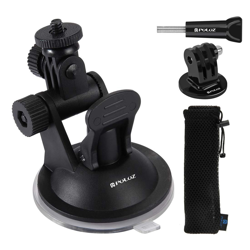 PULUZ Car Suction Cup Camera Mount for GoPro Hero 9 8 7 6 5 4 Session 3 3+ 2 1, DJI Osmo Action Camera Holder Perfect for Boats Vehicle Windshield & Window