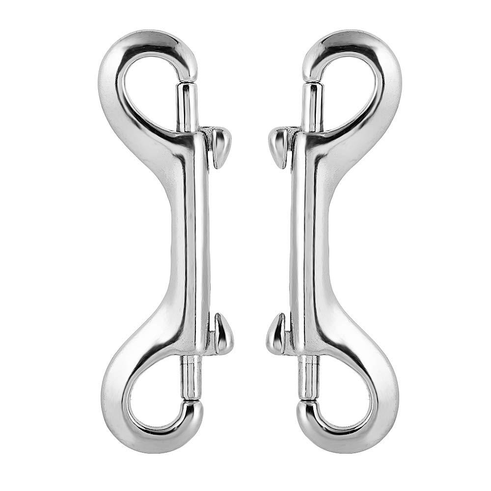 Nifocc Double Ended Bolt Snap Hooks Double End Heavy Duty Trigger Snaps Lobster Clasp Snap Hook Bolt Snaps Fastener Clip - 2 Pcs