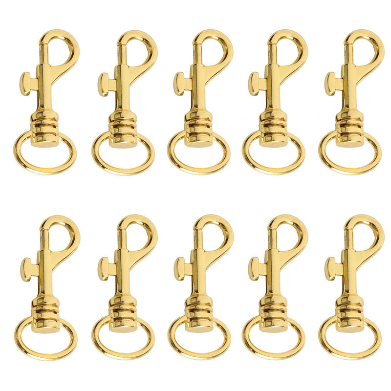 [AUSTRALIA] - willikiva 10 Pcs 3/4 inch Swivel Snap Hooks Duty Square Eye Clasp Buckle Trigger Clip Multipurpose Pet Buckle Handmade Gold-2 