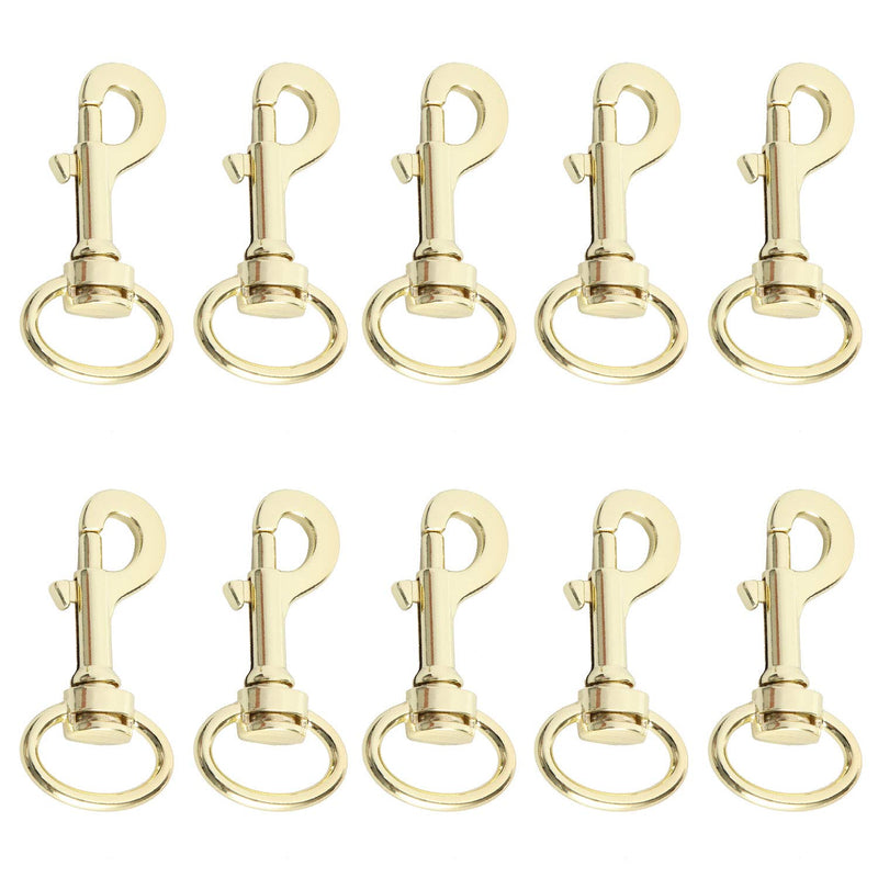 willikiva 10 Pcs 3/4 inch Swivel Snap Hooks for Dog Leash Collar Linking Swivel Snap Hooks Metal Heavy Duty Square Eye Clasp Buckle Trigger Clip (Light Gold) Light Gold