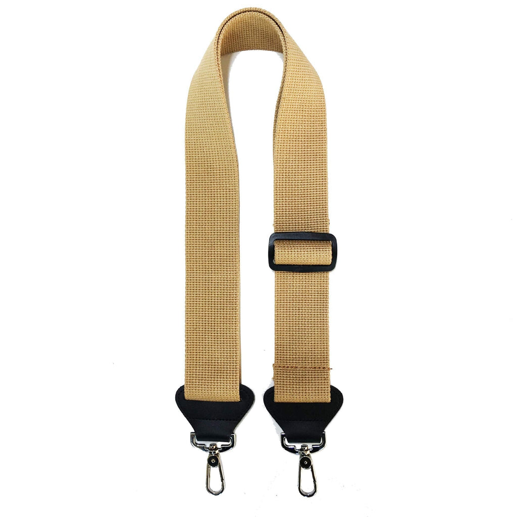 Banjo strap with Leather Ends and Metal Clips,2" Wide,Adjustable (Beige) Beige
