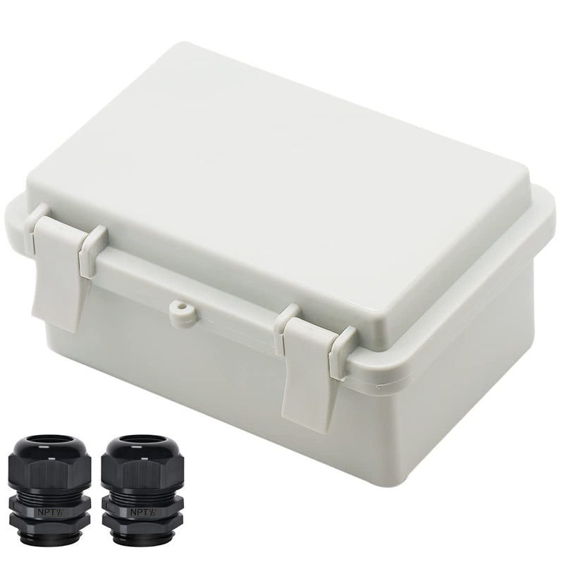 Zulkit Junction Box ABS Plastic Dustproof Waterproof IP65 Electrical Boxes Hinged Shell Outdoor Universal Project Enclosure 5.9 x 3.9 x 2.8 inch (150x100x70mm) 5.9" x 3.9" x 2.8"