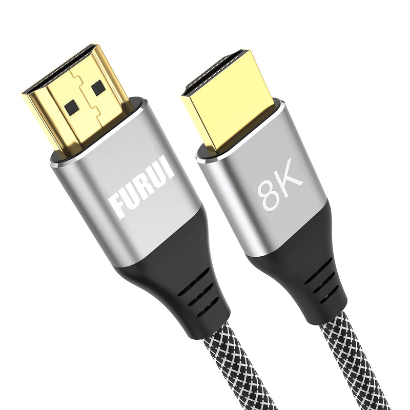 8K HDMI Cable 3ft 2Pack, FURUI Nylon Braided 2.1 HDMI Cable, CL3 Rated Support Dolby Atmos, 8K@60Hz, 4K@120Hz, 48Gbps Ultra Speed, eARC, HDCP 2.2 & 2.3, Dynamic HDR Compatible with Apple TV, Roku 8K Copper-3Feet 2Pack