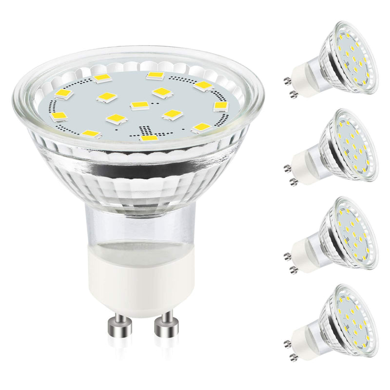 Unicozin GU10 LED Light Bulbs, 4W 400LM, 50W Halogen Bulbs Equivalent, 5000K Daylight White, Non-Dimmable, LED Bulbs for Track Lighting, GU10 Base, Pack of 4