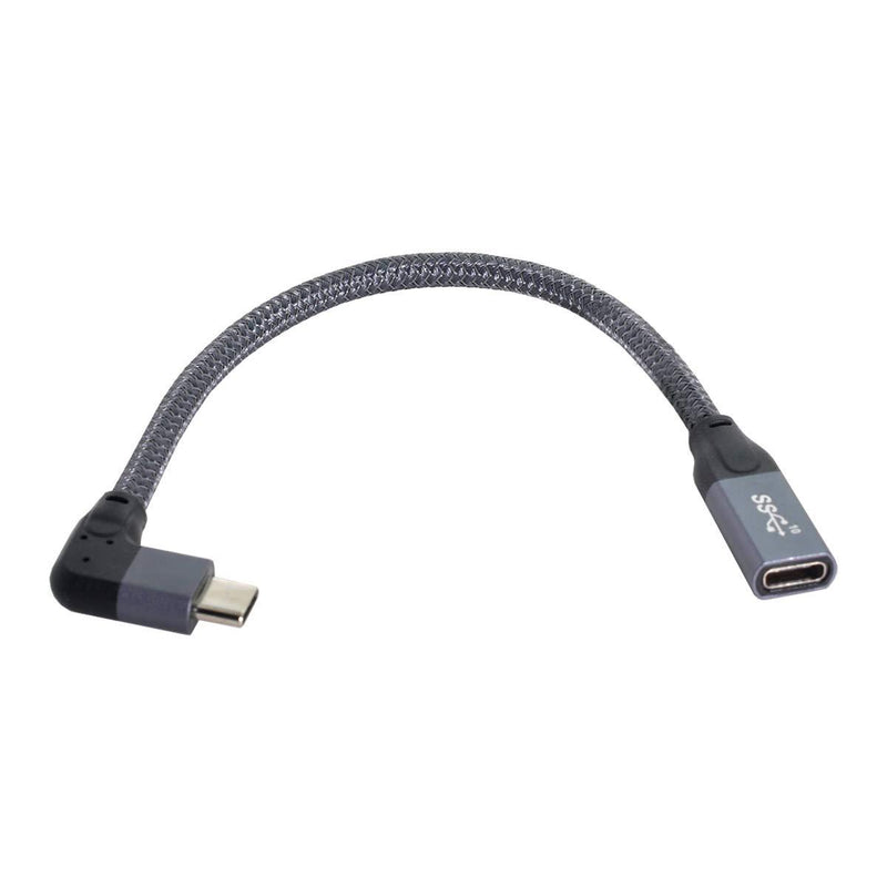 Xiwai Left Right Angled USB-C USB 3.1 Type C Male to Female Extension Data Cable with Sleeve for Laptop