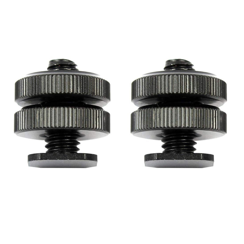 FEICHAO 2Pcs Professional 3/8 1/4 Hot Shoe Adapter Tripod Mount Screw to Flash for DSLR Camera (1/4 Shoe) 1/4 Shoe