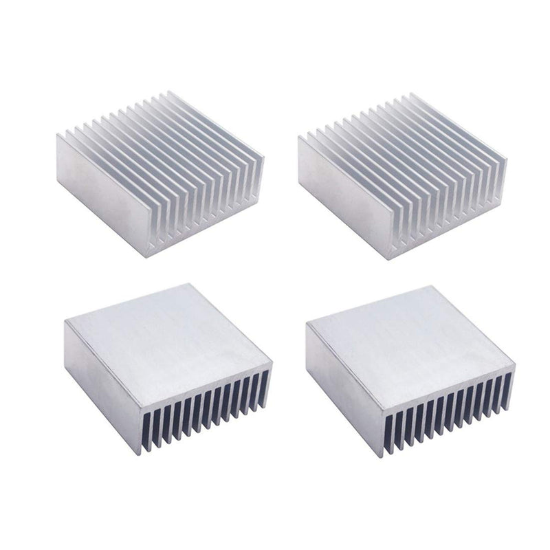 bnafes 4pcs Aluminum Heatsink Chipset Heat Radiator Cooling Fin Heatsink 50mm (L) x 50mm(W) x 20mm(H) Silver Tone