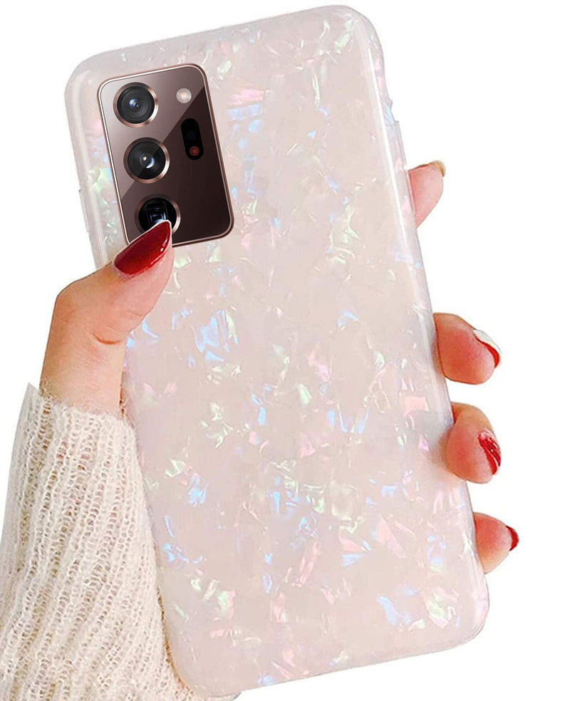 Jwest Galaxy Note 20 Ultra Case Luxury Sparkle Translucent Clear Shiny Pearly-Lustre Pattern Soft Silicone Cover Slim TPU Sturdy Protective Back Phone Case for Samsung Galaxy Note 20 Ultra 5G Colorful