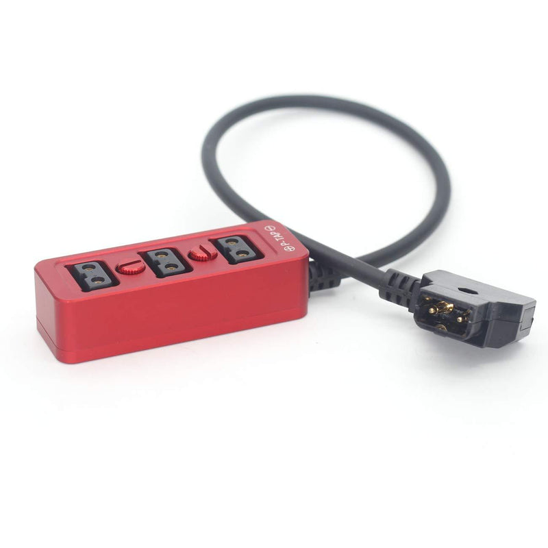 SZJELEN Triple P-TAP D-tap Splitter,D-tap to 3ports D-tap P-tap Splitter Cable for Photography Power,Dtap Three-Way Splitter (Red) Red