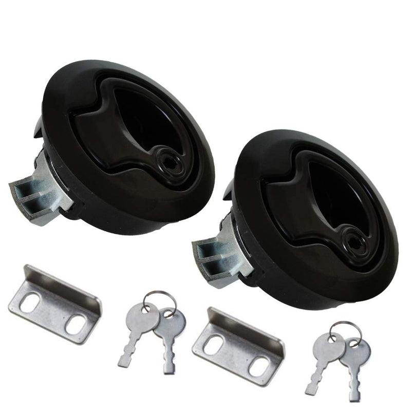 WJSKDQ Boat Latches Flush Pull Slam Latch for Boat Boor Latches Handle Keyed Lock Locking Style Silver/Black 2pcs/4pcs black 2