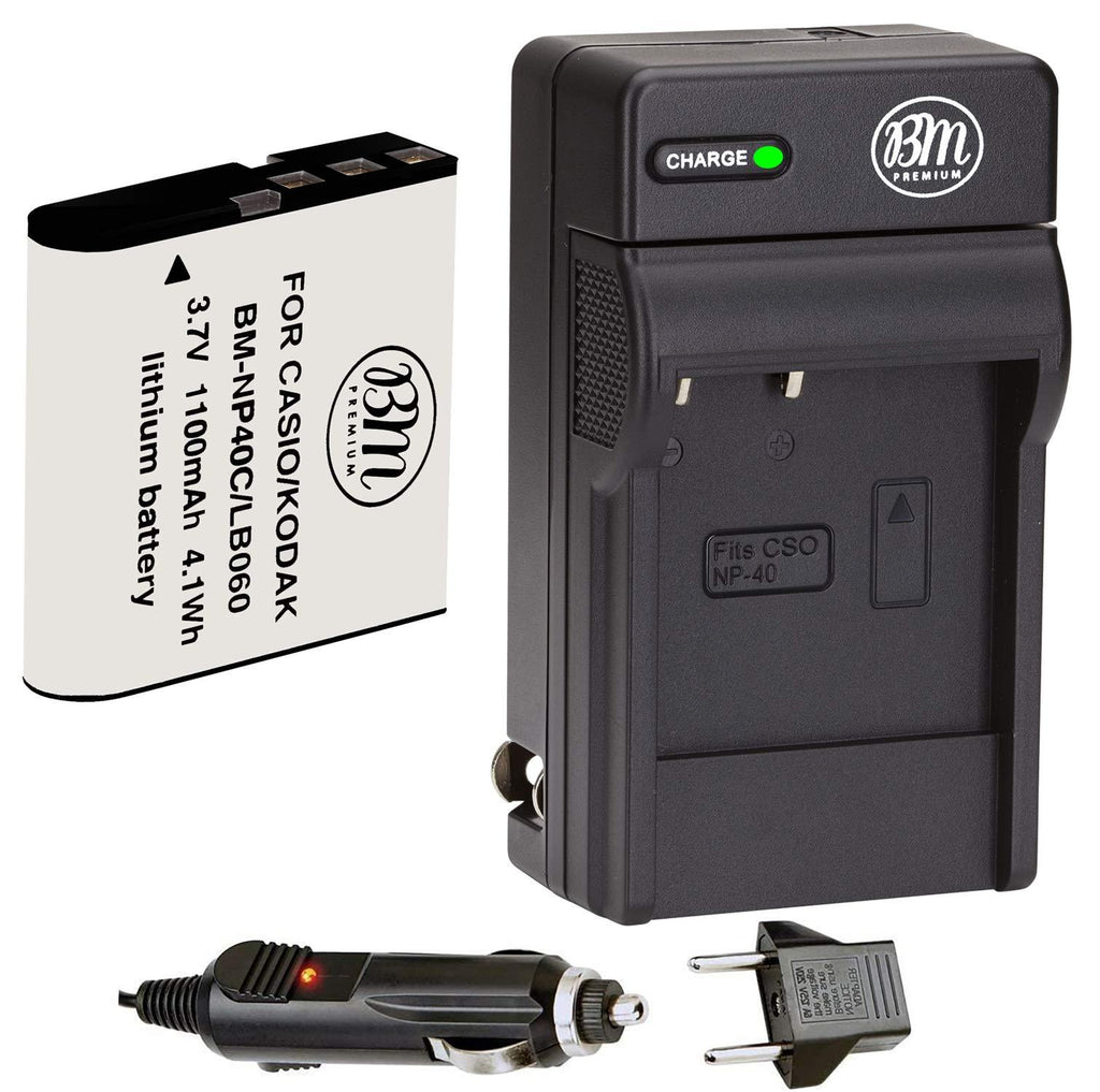 BM Premium LB-060 Battery and Charger for Kodak PixPro AZ251, AZ361, AZ362, AZ365, AZ421, AZ501, AZ521, AZ522, AZ525, AZ526 Cameras