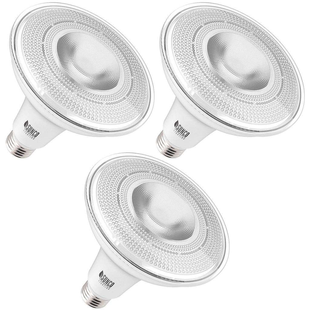 Sunco Lighting 3 Pack PAR38 LED Bulb 13W=100W, 5000K Daylight, 1050 LM, Dimmable, Indoor/Outdoor Spotlight, Waterproof - UL & Energy Star Listed