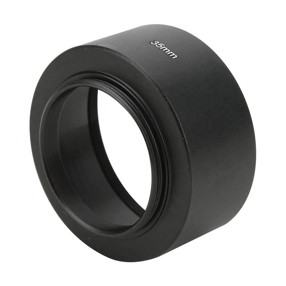 Goshyda 35mm/1.4in Aluminium Alloy Camera Lens Hood for 35mm f1.7/50mm f1.4 CCTV Lens (Black) Black