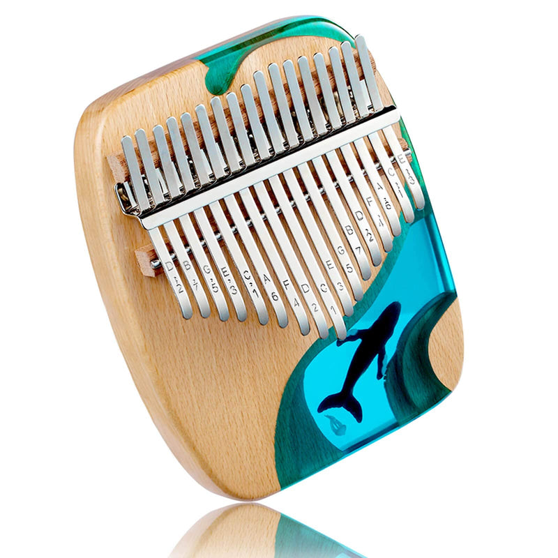 REGIS Resin Kalimba 17 Key exquisite Finger Thumb Piano Marimba Musical good accessory Pendant Gif (17 Key, blue)