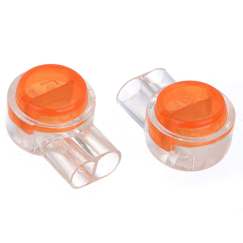 UY Wire Connector,SHONCO105 PCS UY Wire to Wire Connector K1 Waterproof Button Phone Wire Connectors UY Butt Splice Connector Network Cable Terminals,Orange Clear