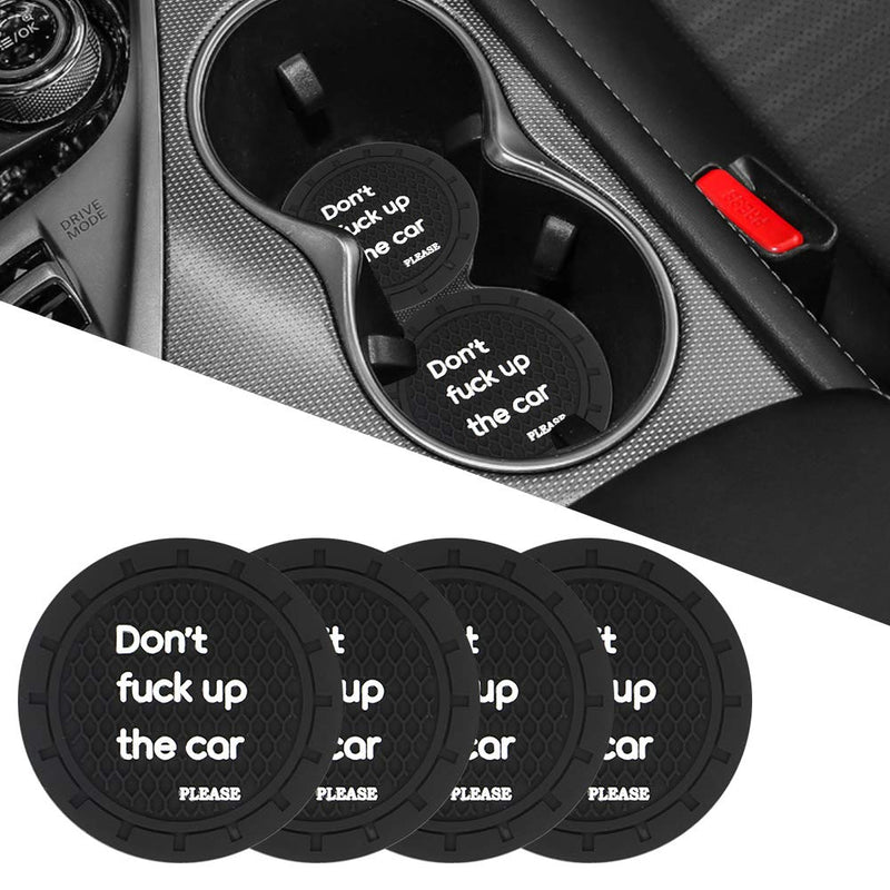 Eastlion 4 PCS Cup Holder Insert Coasters, 2.75 Inch Diameter Travel Auto Cup Holder Coasters Car Interior Accessories Durable Non Slip Silicone Cup Holders Style1