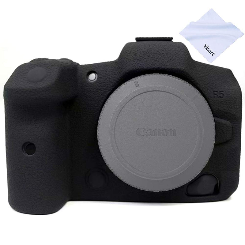 Yisau Case for Canon EOS R5 Canon DSLR Camera Case Silicone Camera Sleeve Detachable Protective Camera Bag Compatible with Canon EOS R5 (Black) Black