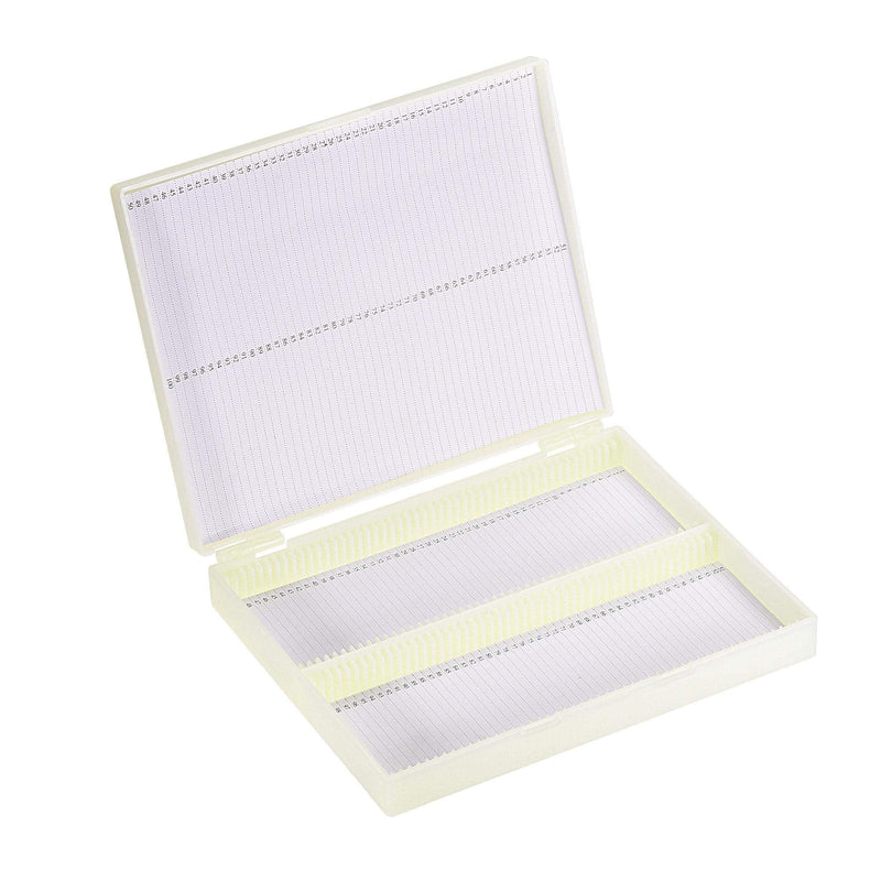 uxcell 100 Place Slide Storage Box ABS Plastic White Fit 75x25mm Standard Slides