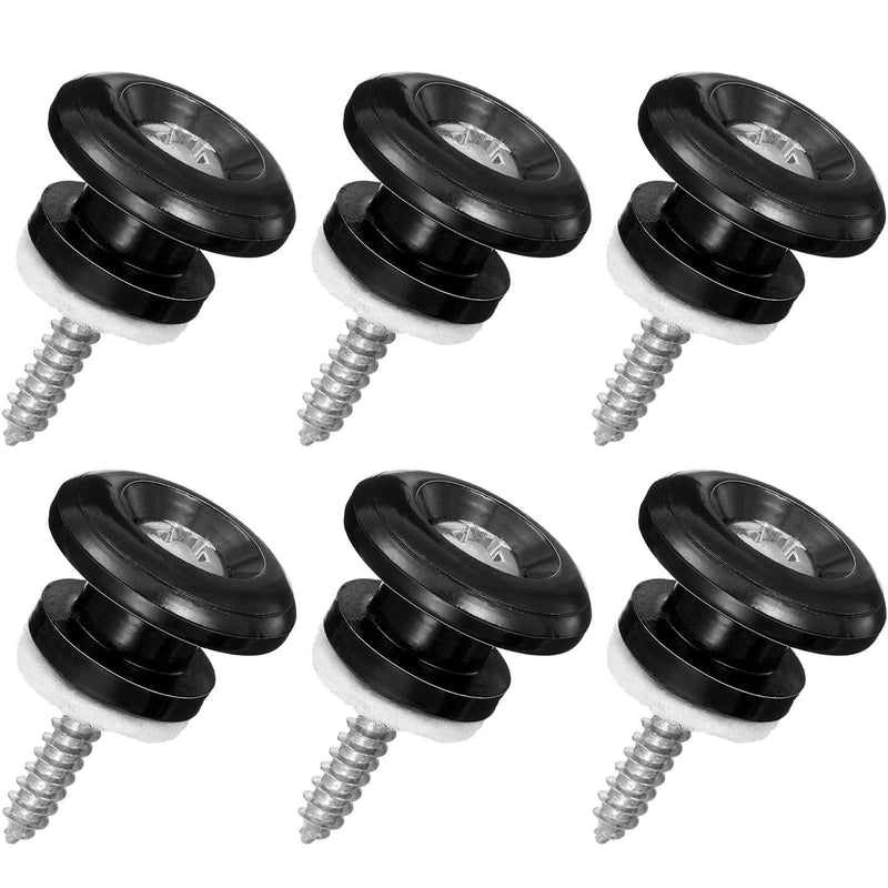 Yeshone 6 Pieces Mushrooms Head Guitar Strap Buttons Straps Locks Black Guitar Locking Pegs Strap Pins for Acoustic Electric Classical Bass Guitars Ukulele Banjo