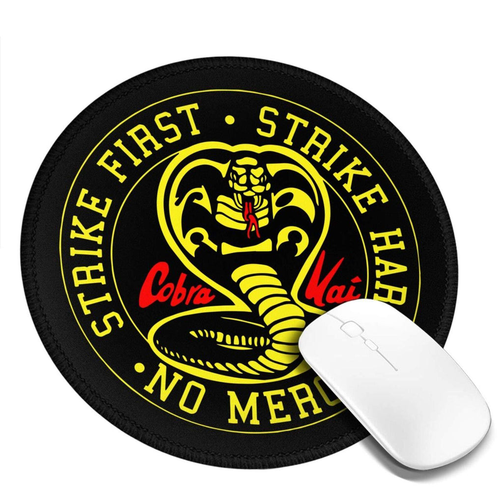 Karate Kid Mousepad Personalized Small Mouse Mat with Designs, Mouse Pad for Women Girls Office Dorm Computer Laptop Travel Round Cobra Kai 1