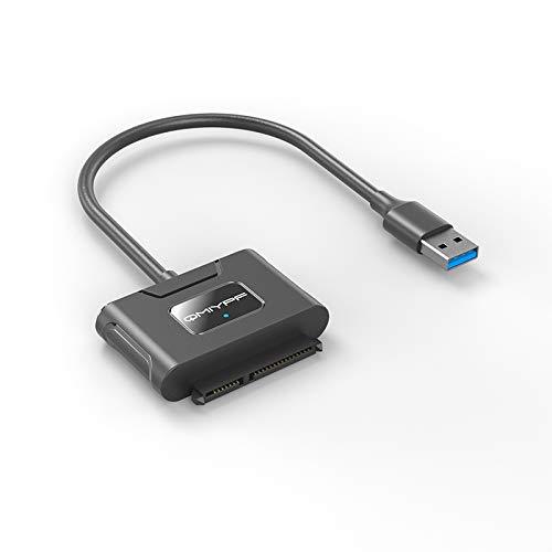SATA to USB3.0 Adapter, Qmiypf USB 3.0 SATA III Hard Drive Adapter Cable SATA to USB 3.0 Adapter Cable for 2.5&3.5 inch SSD & HDD, Support UASP