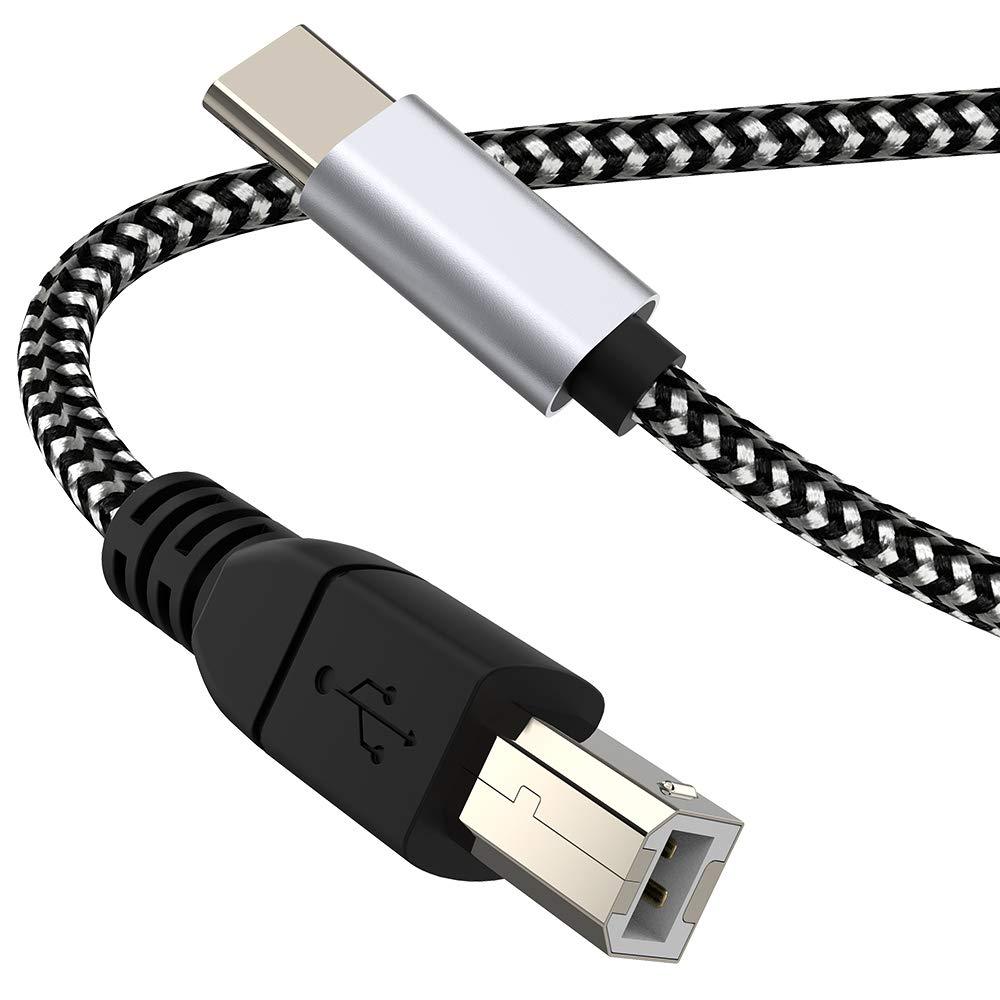 USB C to USB B MIDI Cable 6.6ft, Type C to USB MIDI Cable for Samsung Huawei Laptop MacBook to Midi Controller, Midi Keyboard, Printer Scanner, Audio Interface Recording and More