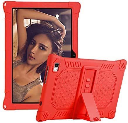 Screen Protector and Case for Ulefone TAB A7 Tablet / Blackview Tab8 Tablet / YESTEL T5 Tablet, Dragon Touch Notepad 102, Pritom L10 Tablet / Pritom Tronpad L10, Teclast M40 / P20HD, AOYODKG A39, WINNOVO WinTab P20 (Red + Glass) Red + Glass