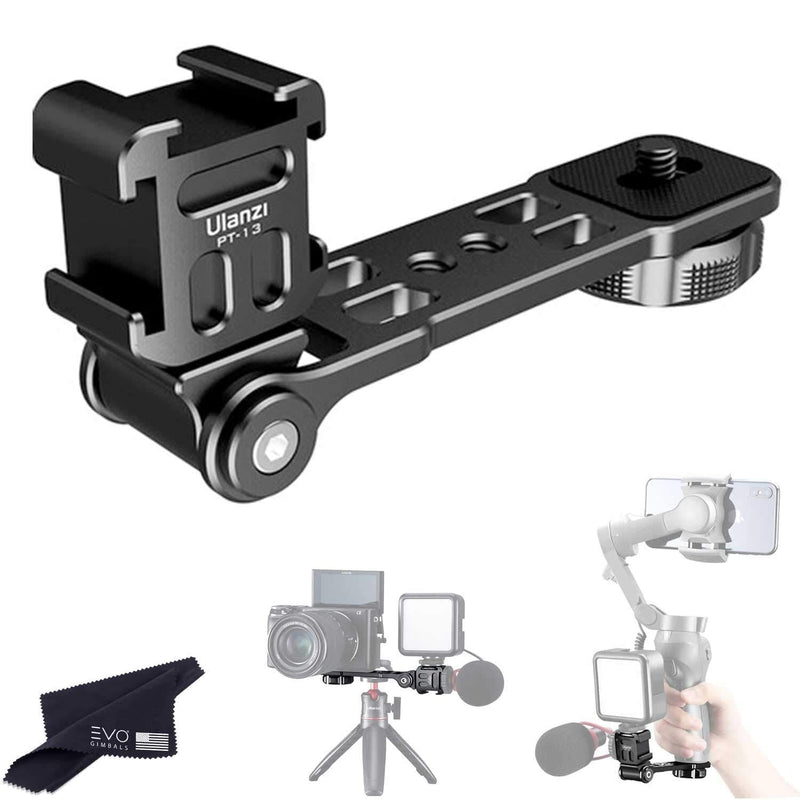 Ulanzi PT-13 Triple Cold Shoe Mount for Handheld Gimbals, Stabilizers, Smartphones and Cameras