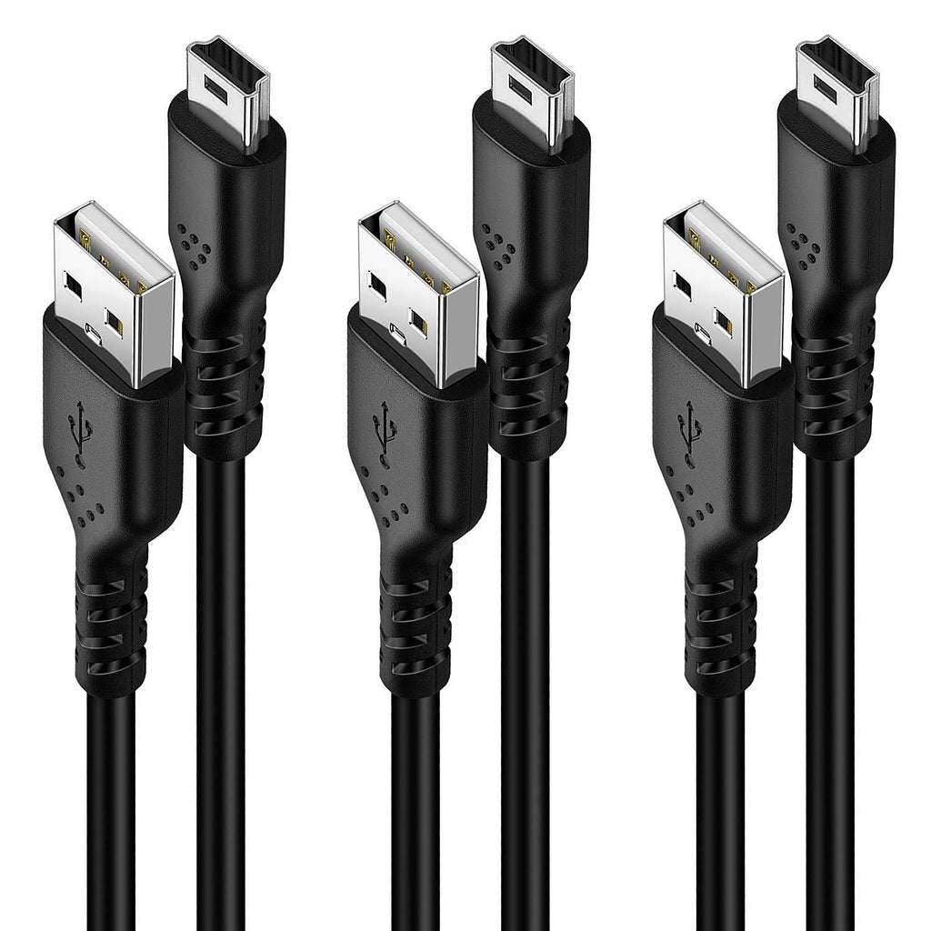 Mini USB Cable[3-Pack 3.3ft], iSeekerKit USB 2.0 Type A to Mini B Cable Data Charging Cord Compatible for PS3 Controller, Phone, MP3 Player, Dash Cam, Digital Camera, Satnav, GPS Receiver, PDA 3.3ft/1m