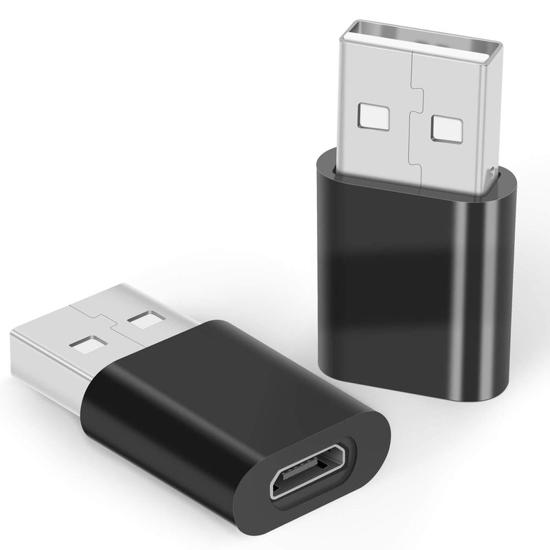 Micro USB to USB A Adapter, 2 Pack USB A(Male) to Micro USB(Female) Convertor Adapter Compatible with Android Phone, Tablets and More