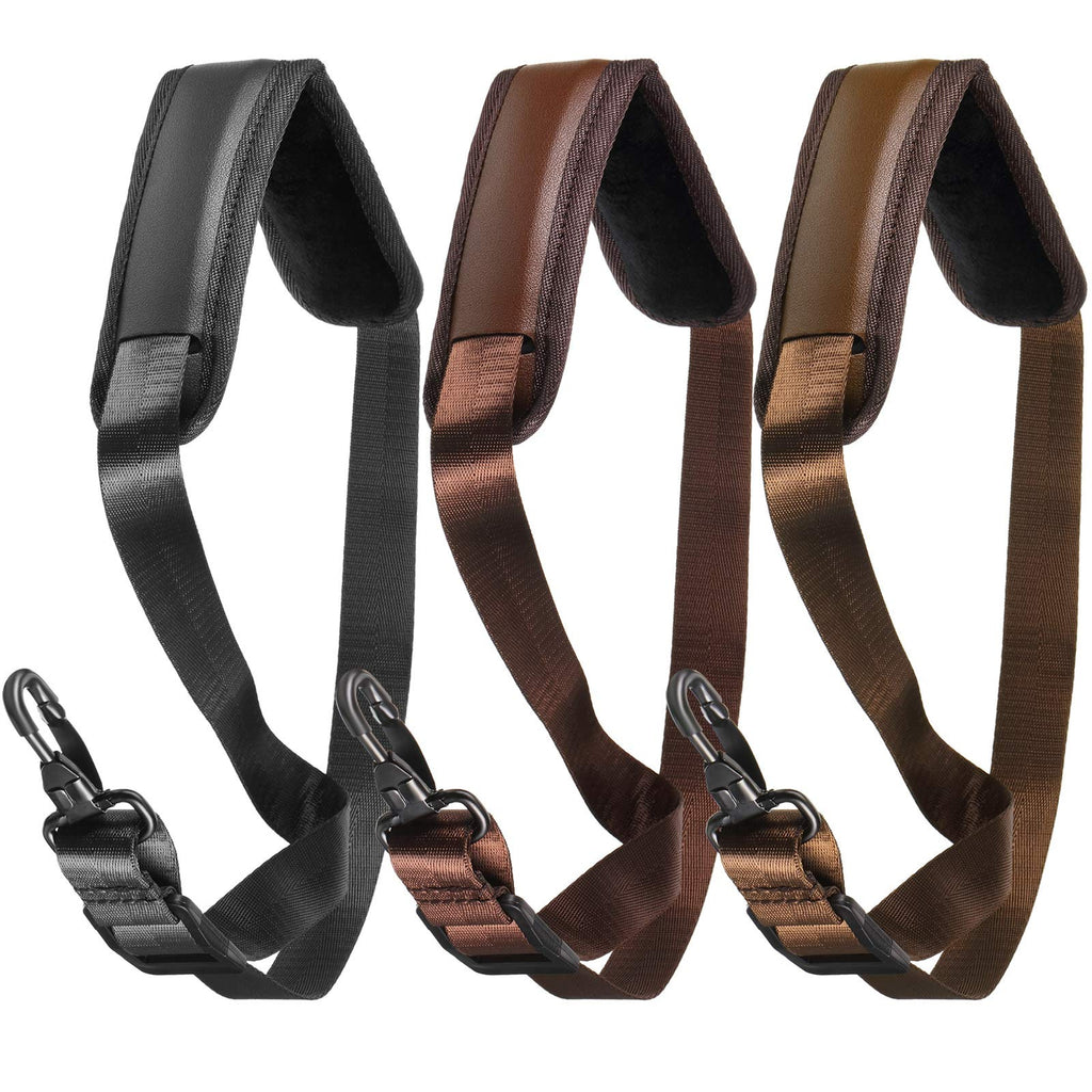 Yeshone 3 Pieces Saxophone Neck Straps Soft Sax Strap Leather Padded Saxophone Strap for Horn Tenor Baritone Alto Sax Soprano Clarinet and Other Music Instruments
