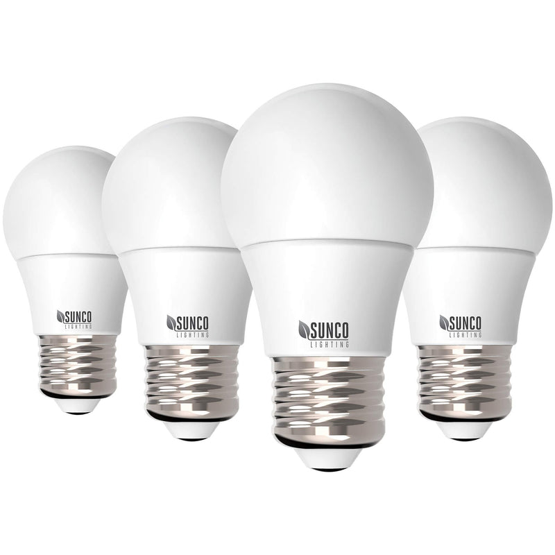 Sunco Lighting 4 Pack A15 LED Bulb, 8W=60W, 6000K Daylight Deluxe, Dimmable, 800 LM, E26 Base, Refrigerator & Fan Light - UL & Energy Star