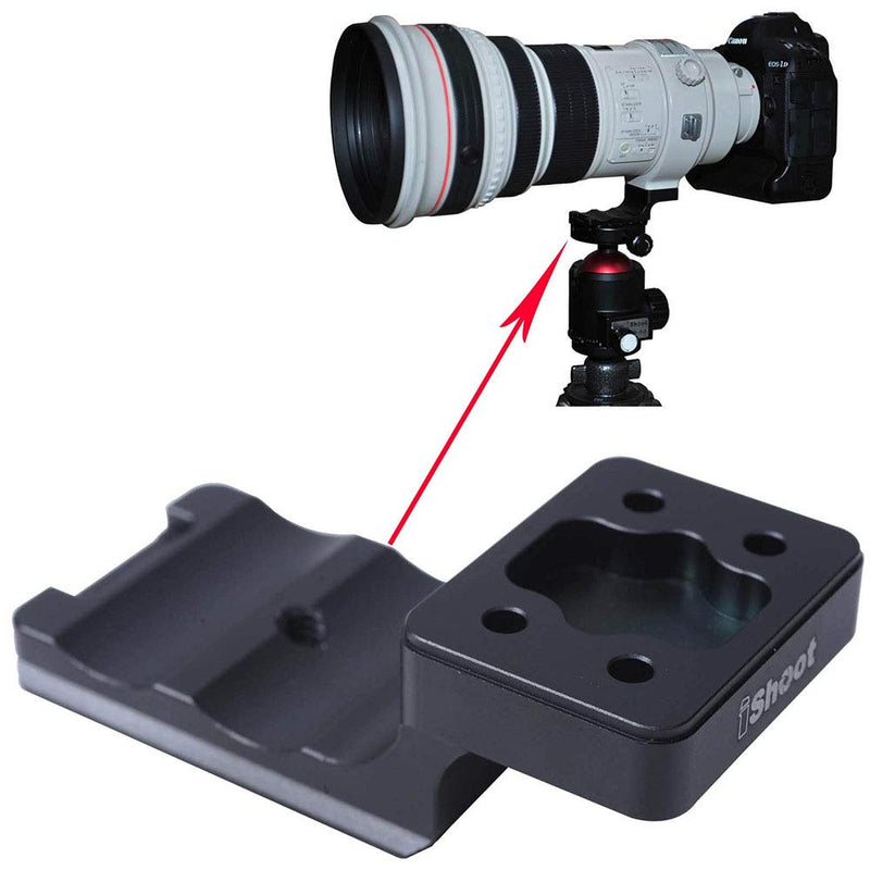 iShoot Tripod Mount Ring Base Lens Collar Foot Stand for Canon EF 200mm f/1.8L USM, EF 300mm & EF 400mm f/2.8L is II USM, Bottom is Quick Release Plate Compatible with Arca-Swiss Fit Ball Head