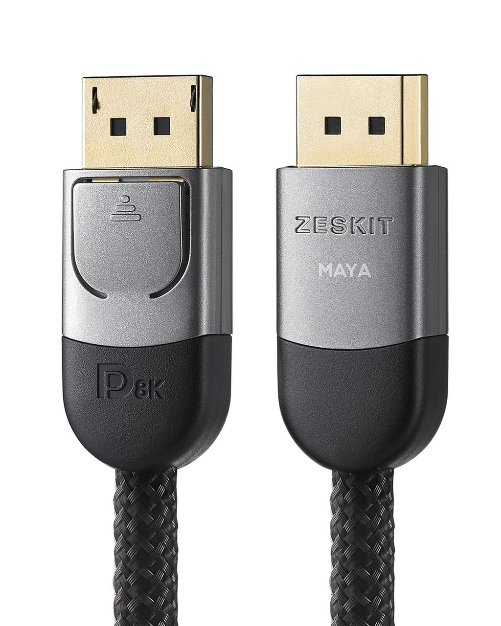 Zeskit Maya Certified DP 1.4 Cable, 4K 120Hz 8K 60Hz 1440p 144Hz 240Hz HDR 32.4Gpbs HBR3 (10ft, Braided Jacket) 10ft
