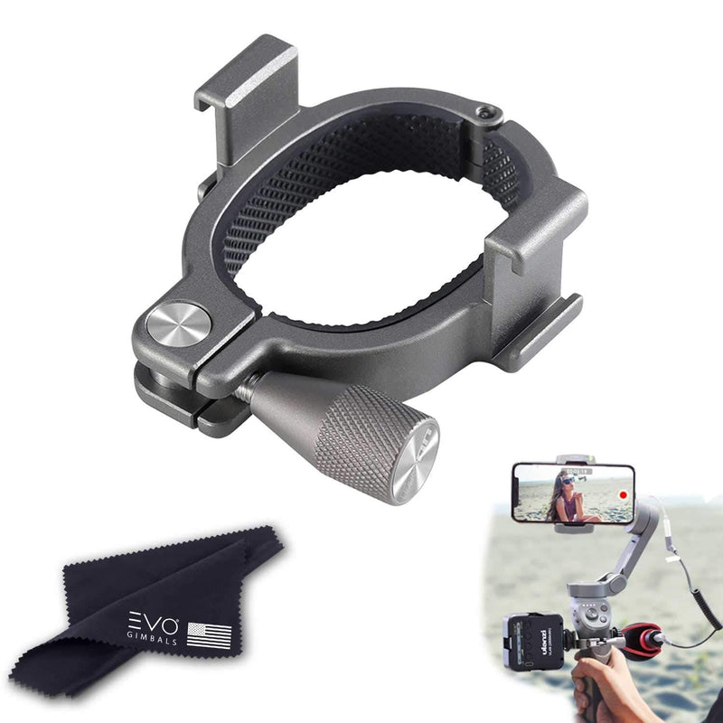 UURig R037 Dual Cold Shoe Bracket for DJI Osmo Mobile 3 | Mounting Clamp for Microphones and Video Lights