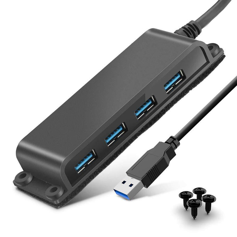 4-Port USB 3.0 Portable Desk USB Data Hub 3.0 with 100CM Cable for MacBook, Mac Pro/Mini, iMac, XPS, Surface Pro, Notebook PC, USB Flash Drives, Mobile HDD and More