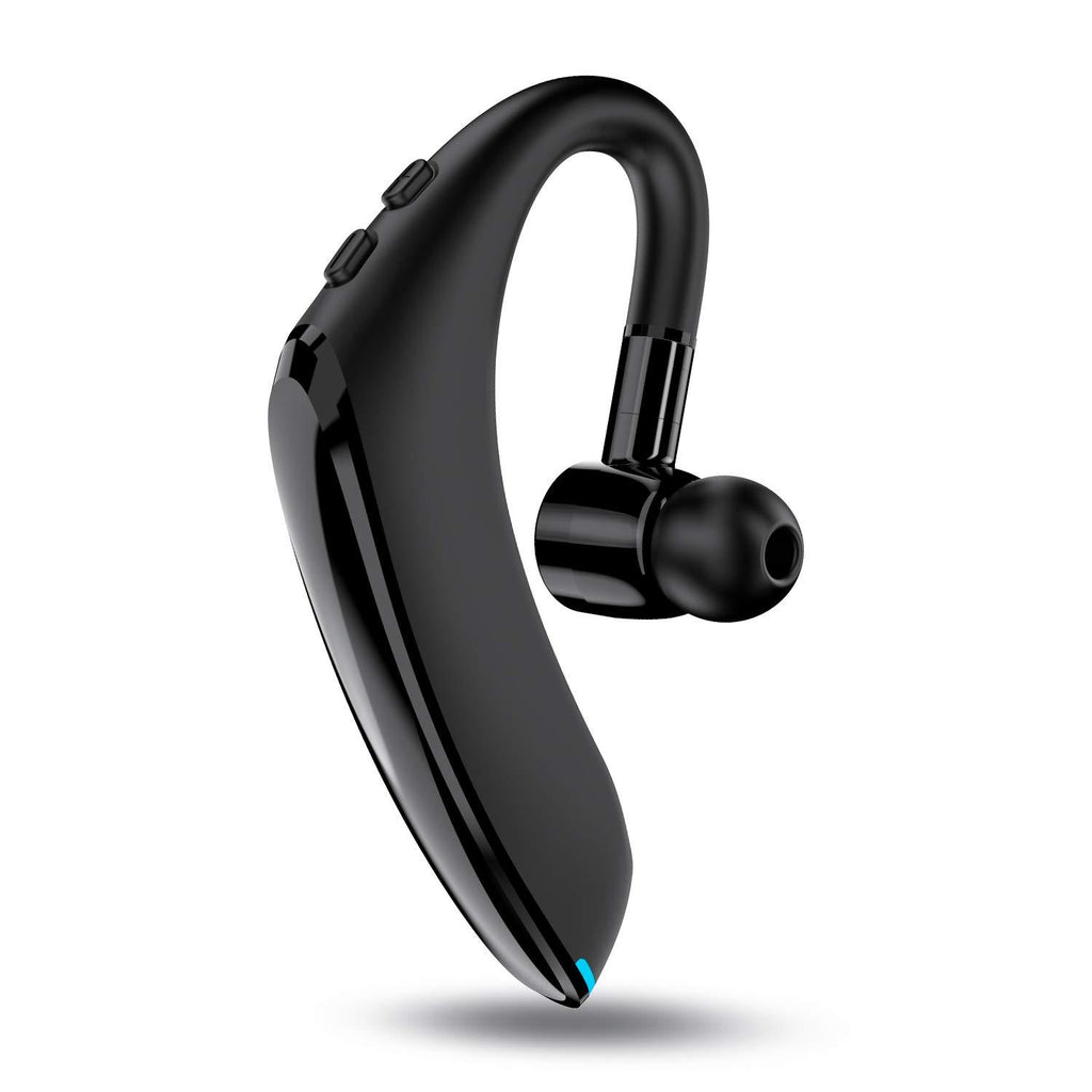 Bluetooth Headset V5.0 Wireless Bluetooth Earpiece 25 Hrs Talktime 230 Hours Standby Time, Fit Your Both Ear, Handsfree Headset with Noise Cancelling Mic, Compatible with iPhone and Android (Black) Black