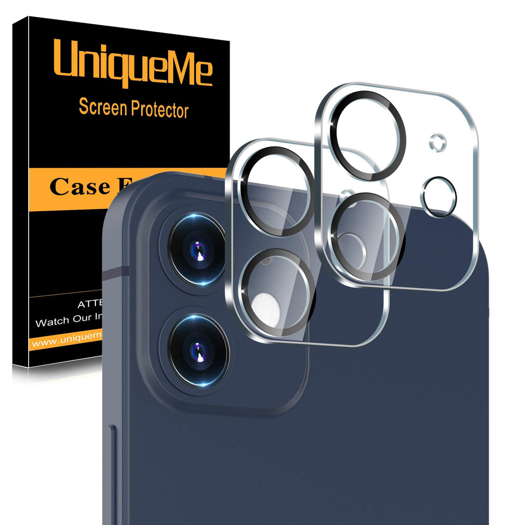 [ 2 Pack] UniqueMe Camera Lens Protector Compatible with iPhone 12 6.1" [Not for iPhone 12 Pro] Tempered Glass, [Night Circle] [Case Friendly] [Ultra-thin][Scratch-Resistant]