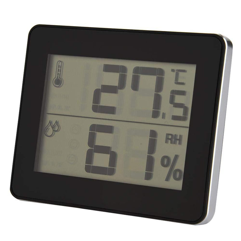 Socobeta Hygrothermograph Thermometer Digital Indoor Hygrothermograph for Indoor Room(Black) black