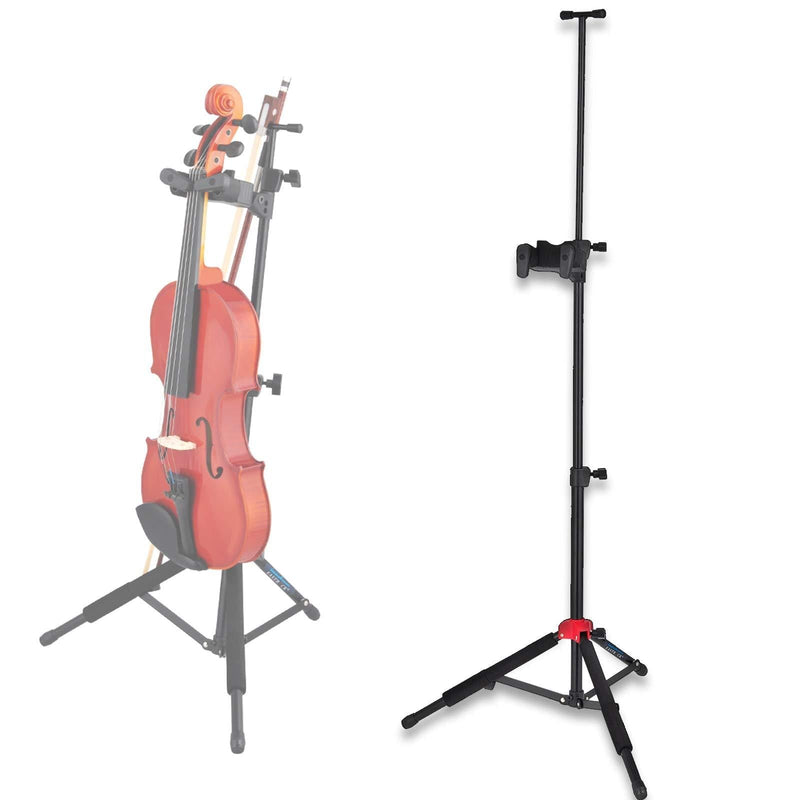 EASTROCK Violin Stand Black Tripod Viola Stand and Height Adjustable with Bows Hook Holder Automatic Locking Hook & Soft Pad Material(Violin Stand)