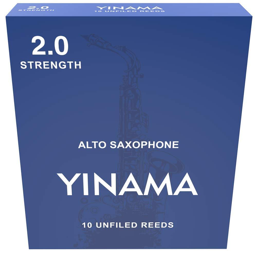 Yinama Alto Saxophone Reeds for Alto Sax Strength 2.0; Box of 10
